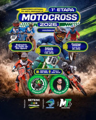 Imagem da notícia Cassilândia recebe evento de motocross com pilotos de vários estados neste fim de semana